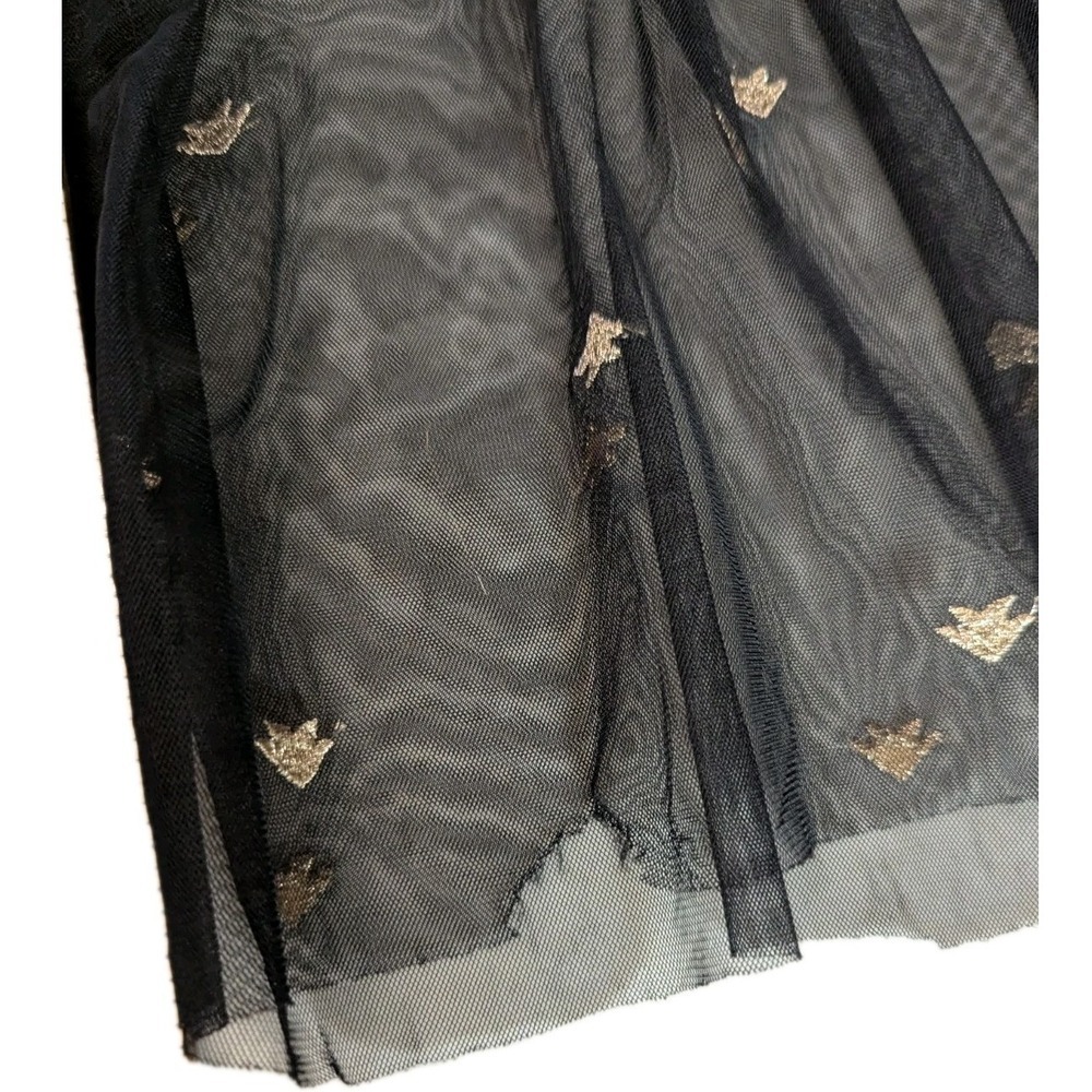 Romantic Black Embroidered Bee Mesh Maxi Dress | Ethereal Dark Cottagecore - Picture 6 of 16